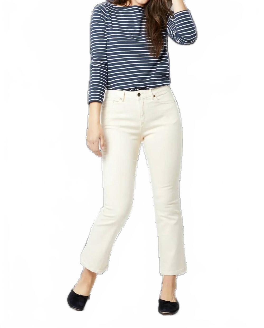 NEW ANN MASHBURN flare cropped 5 pocket jean in natural stretch denim